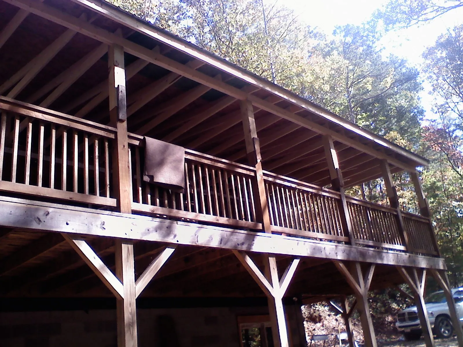 Timber framing under a new elevated porch and deck — Roof Leak Repair in Weehawken by Roofing Brothers
